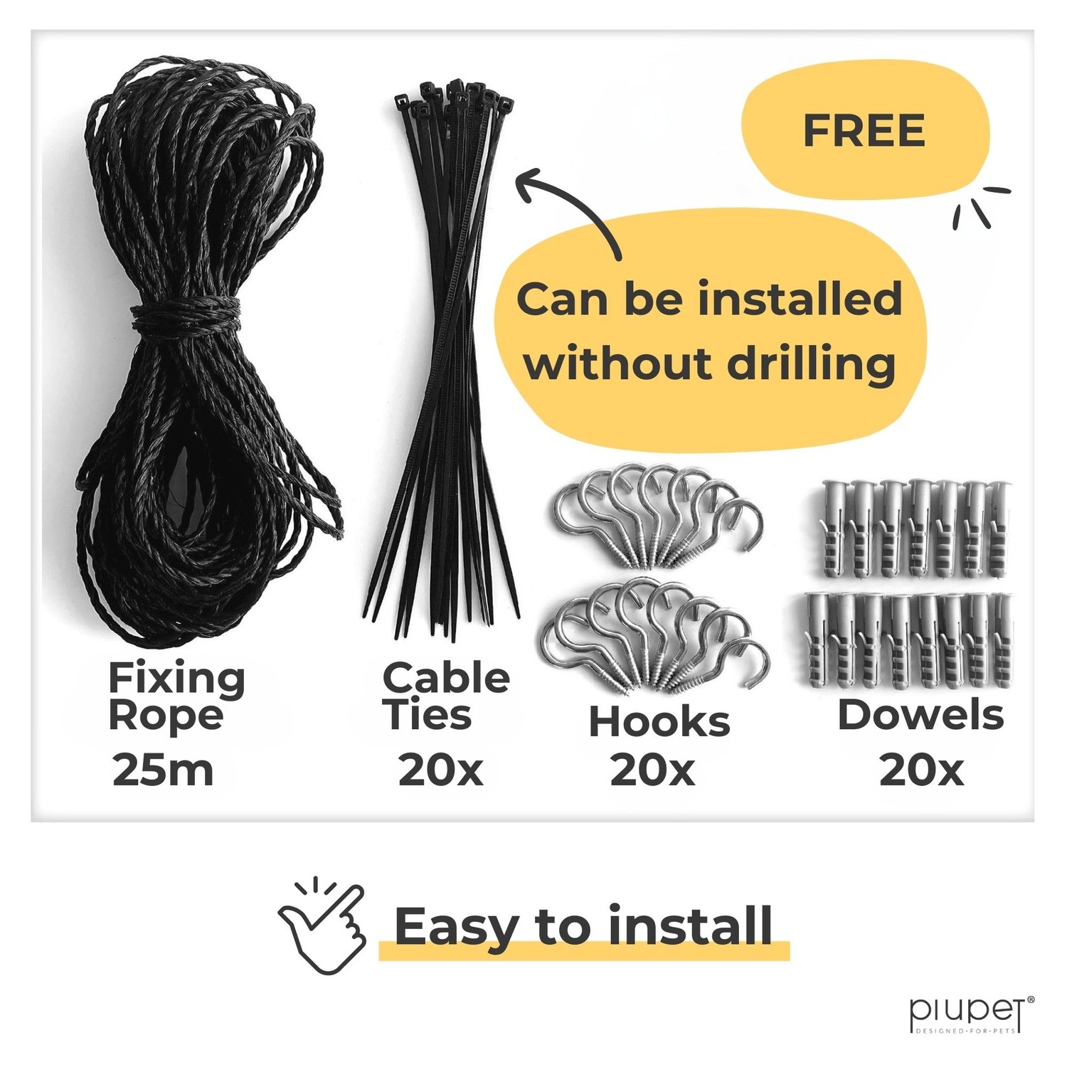 PiuPet Wire Reinforced Cat Safety Net 8m x 3m: image 4