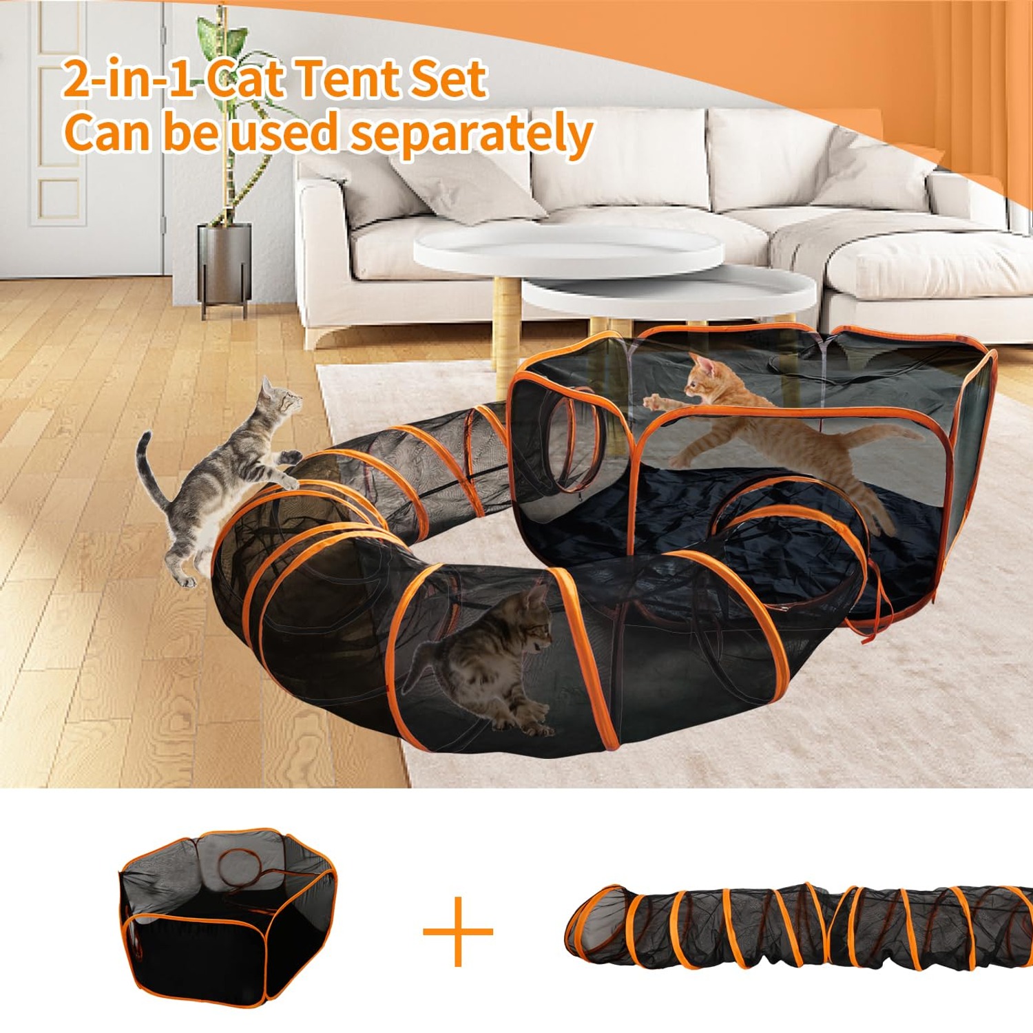 Foldable Cat Enclosure with Tunnel: image 2