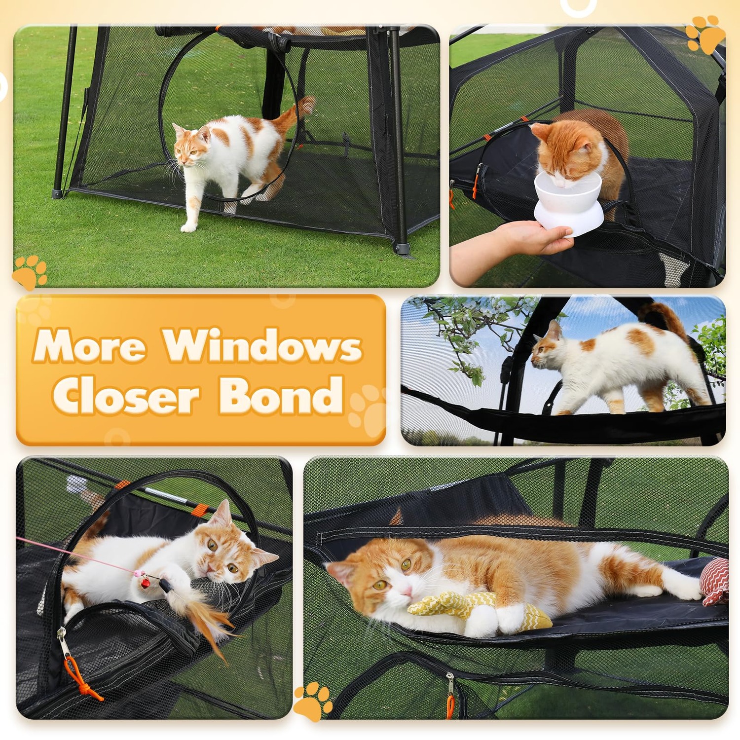 Pop-Up Cat Enclosure with Three-Tier Mesh Tent: image 5