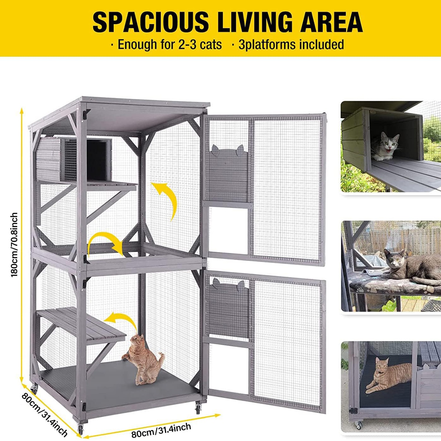 Walk-In Wooden Catio Outdoor Cat Enclosure: image 3