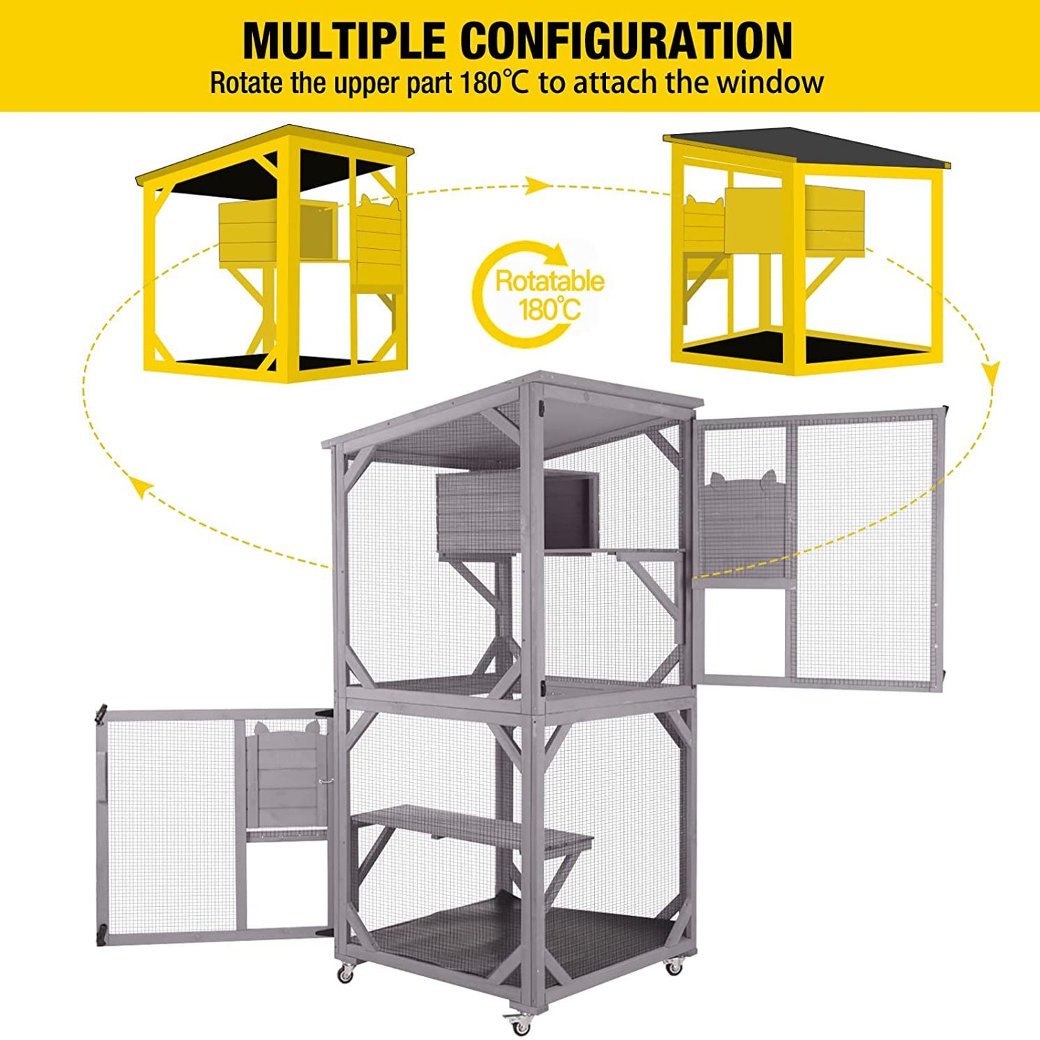 Walk-In Wooden Catio Outdoor Cat Enclosure: image 5