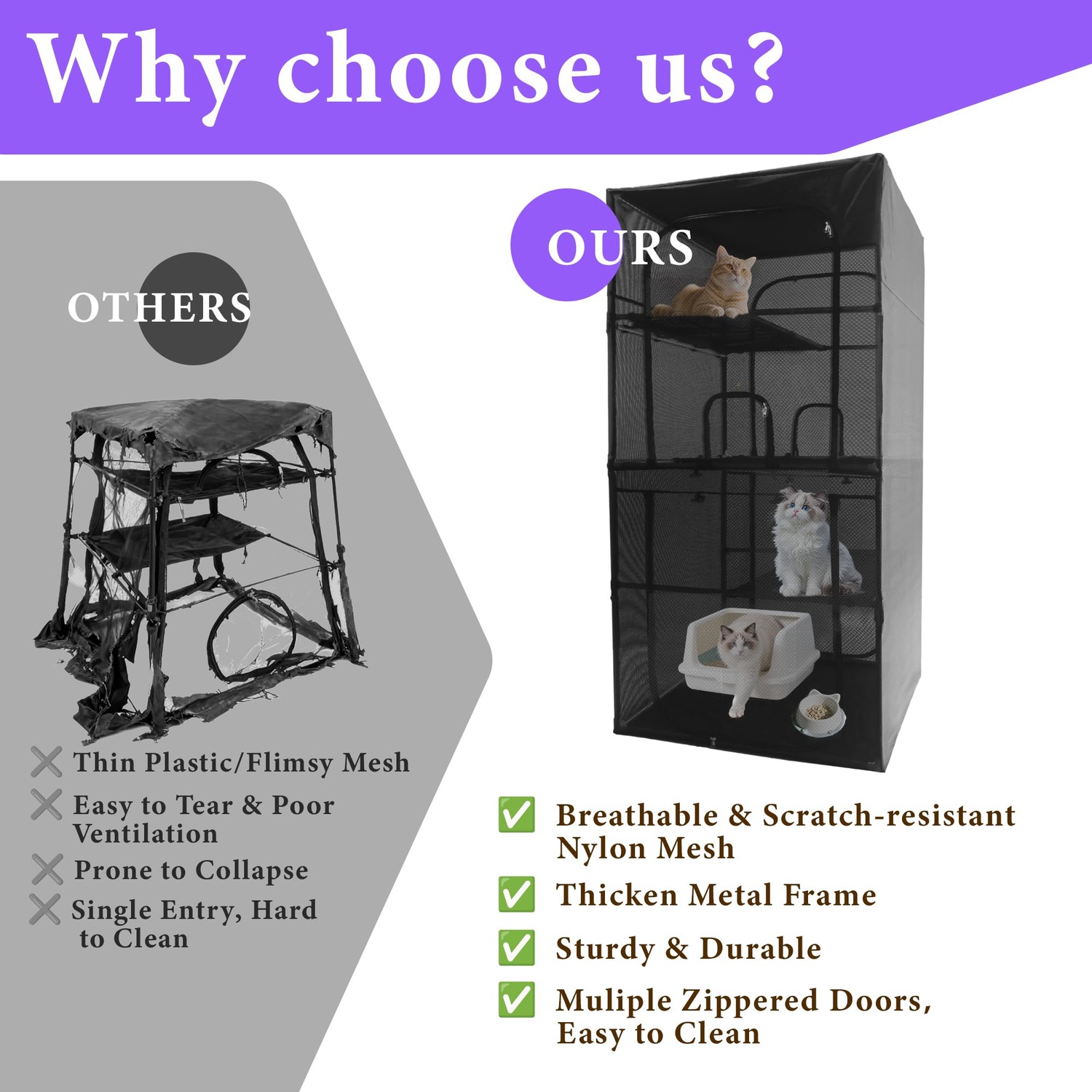 Deblue 4-Tier Window Catio Cat Enclosure: image 2