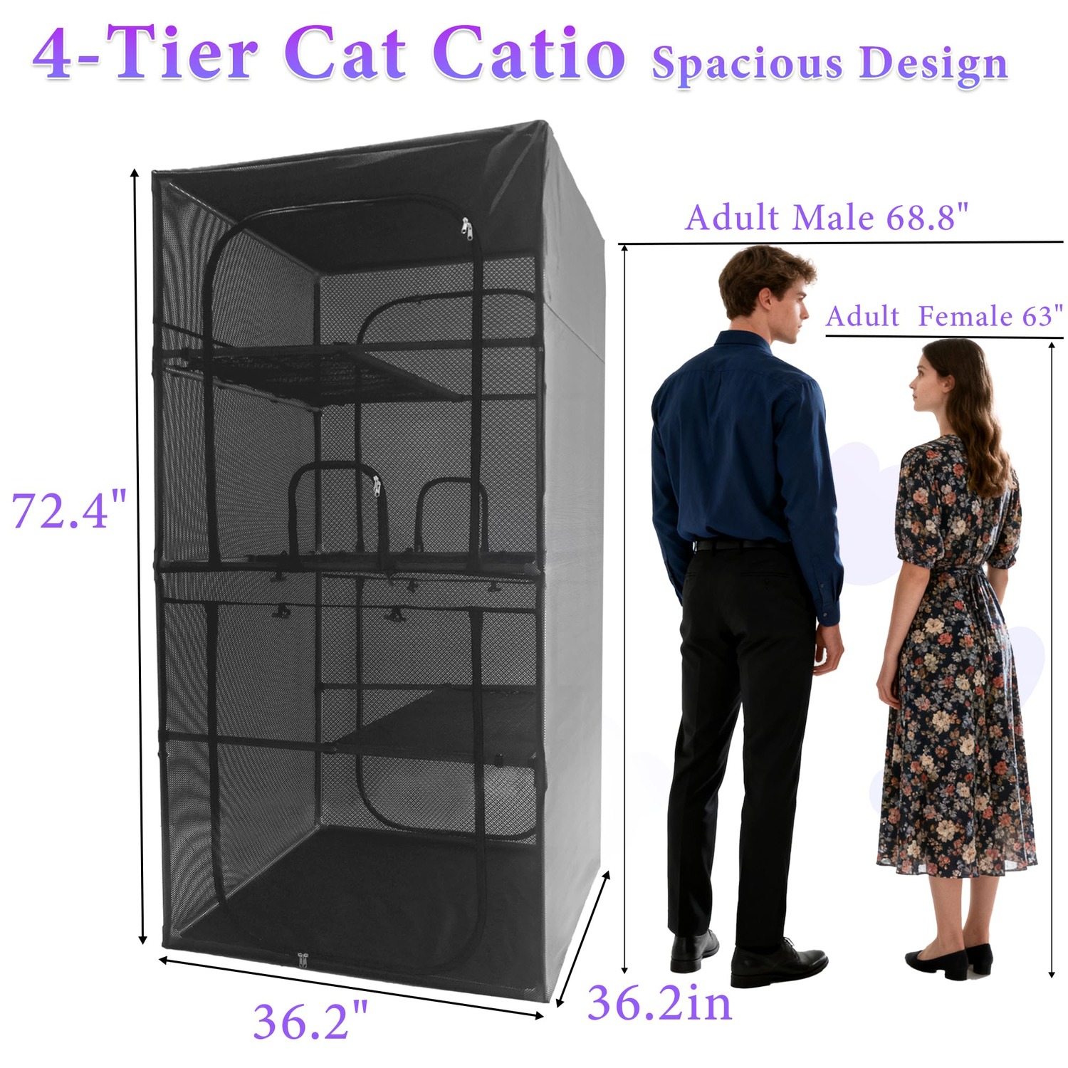 Deblue 4-Tier Window Catio Cat Enclosure: image 3